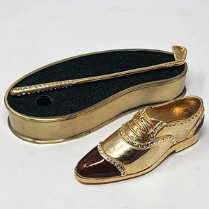 Juju Palais Royal Golden Golf Shoe Putting Green With‎ Lid And Putter
